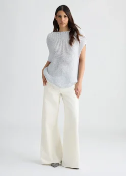 Gilet in mohair con paillettes