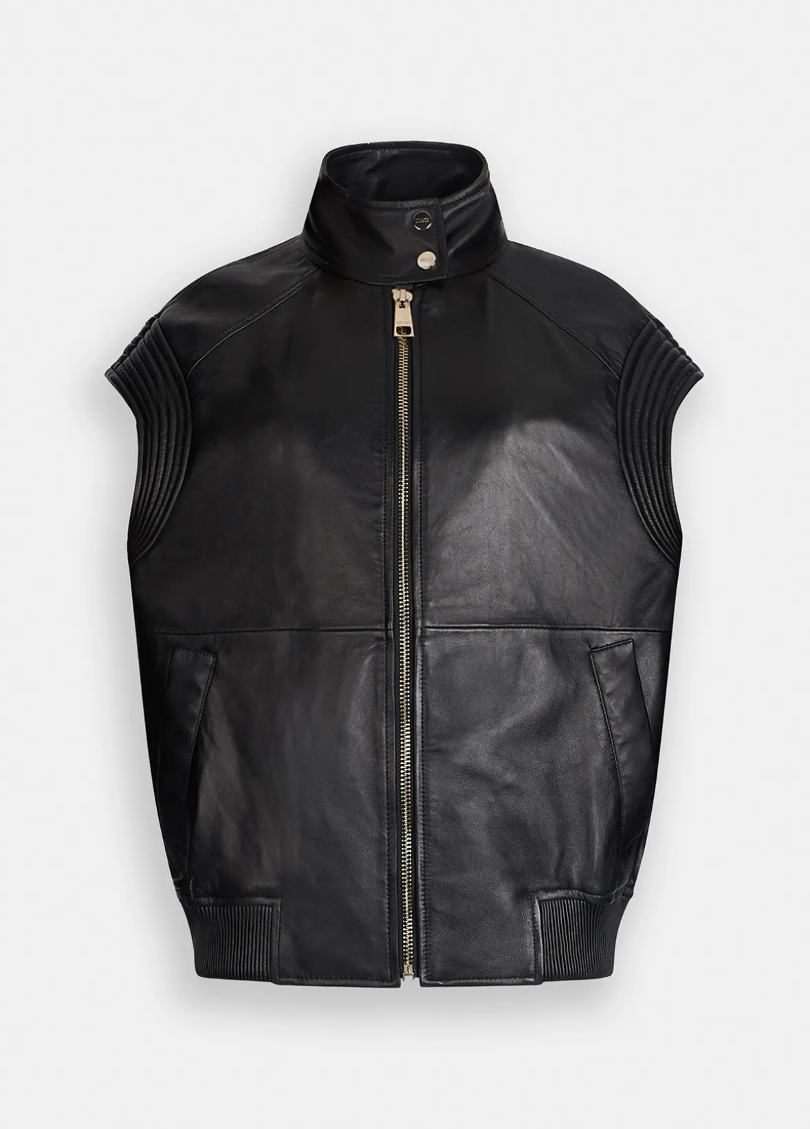Gilet oversize in pelle