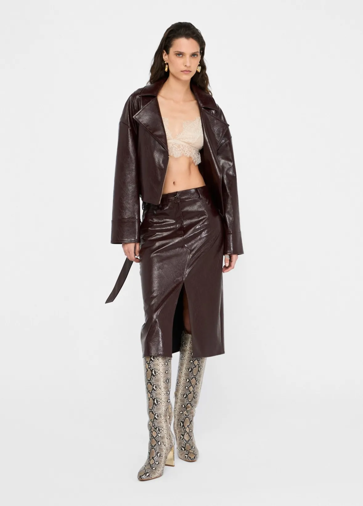 Gonna cinque tasche glossy