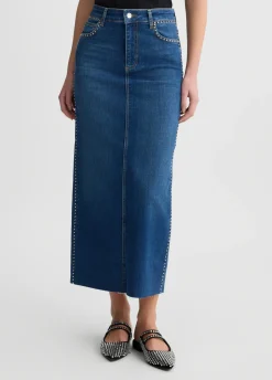 Gonna in denim con borchie