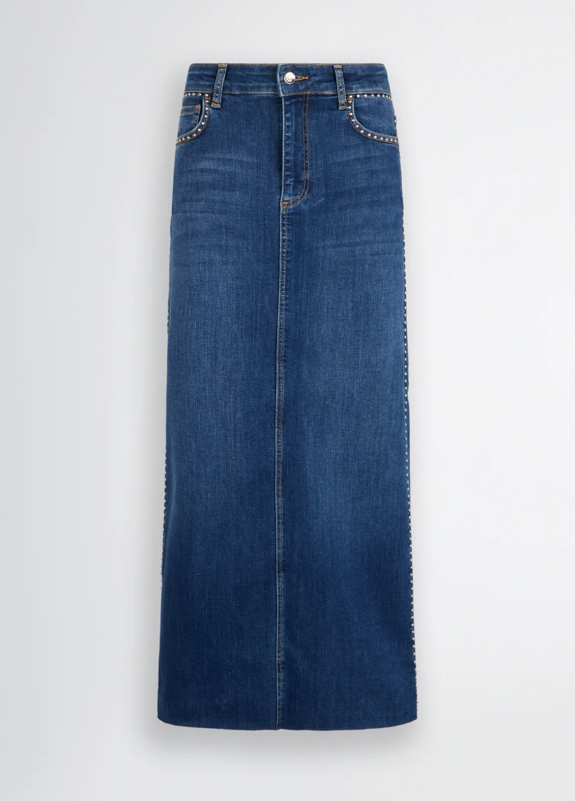 Gonna in denim con borchie