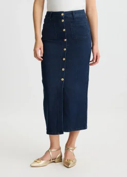 Gonna in denim con bottoni