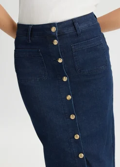 Gonna in denim con bottoni
