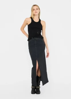 Gonna in denim con cintura