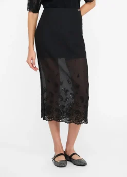 Gonna in organza con ricami