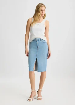 Gonna longuette in denim