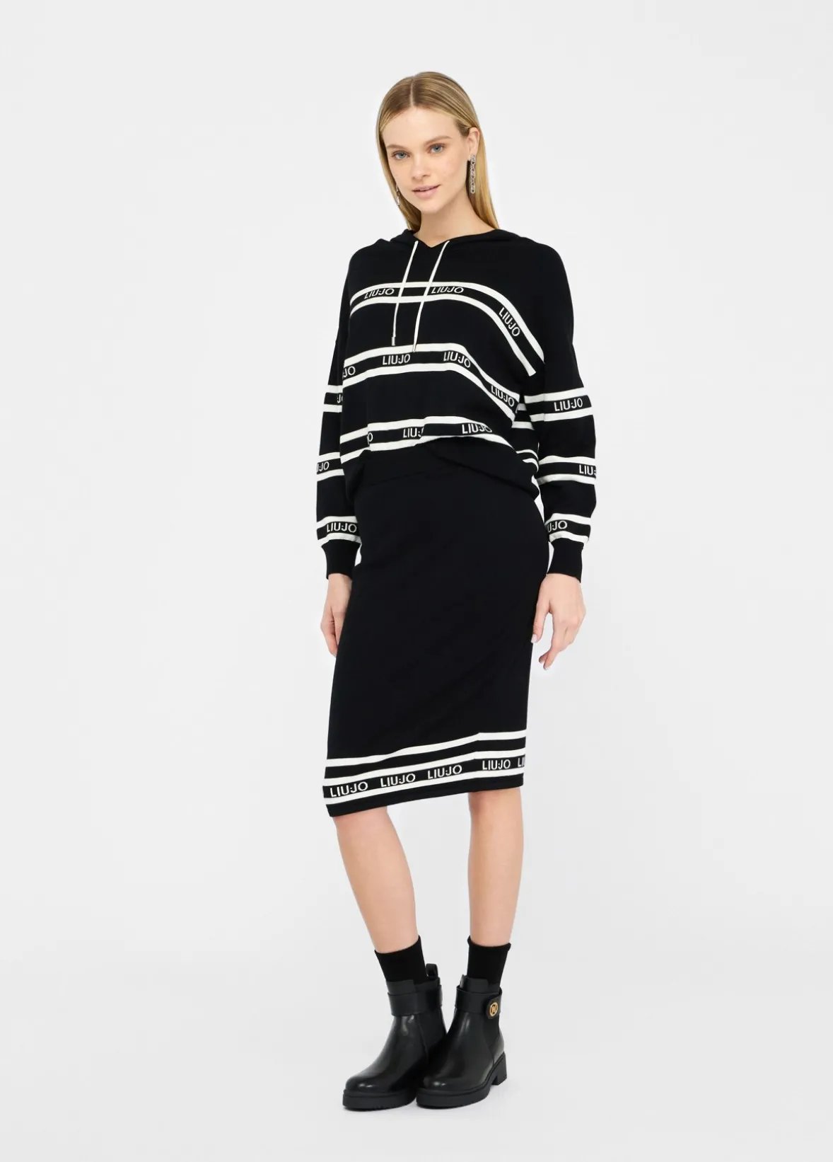 Gonna longuette in maglia
