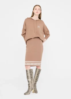 Gonna longuette in maglia