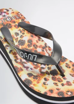 Infradito con stampa animalier