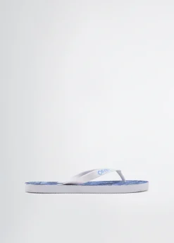 Infradito con stampa effetto denim