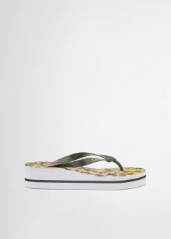 Infradito con stampa floreale
