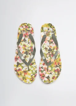 Infradito con stampa floreale