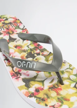 Infradito con stampa floreale
