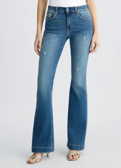 Jeans a zampa con strass