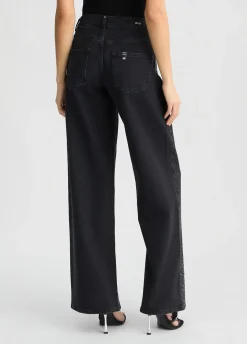Jeans baggy con strass