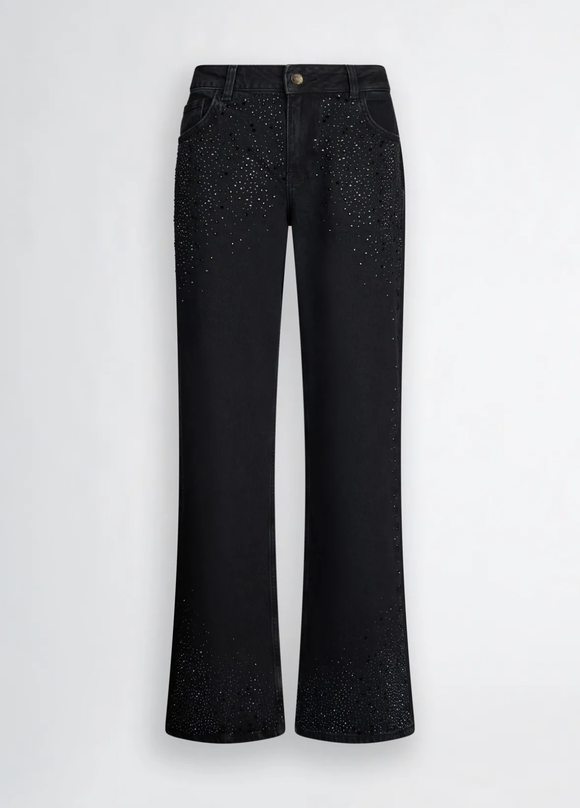 Jeans baggy con strass