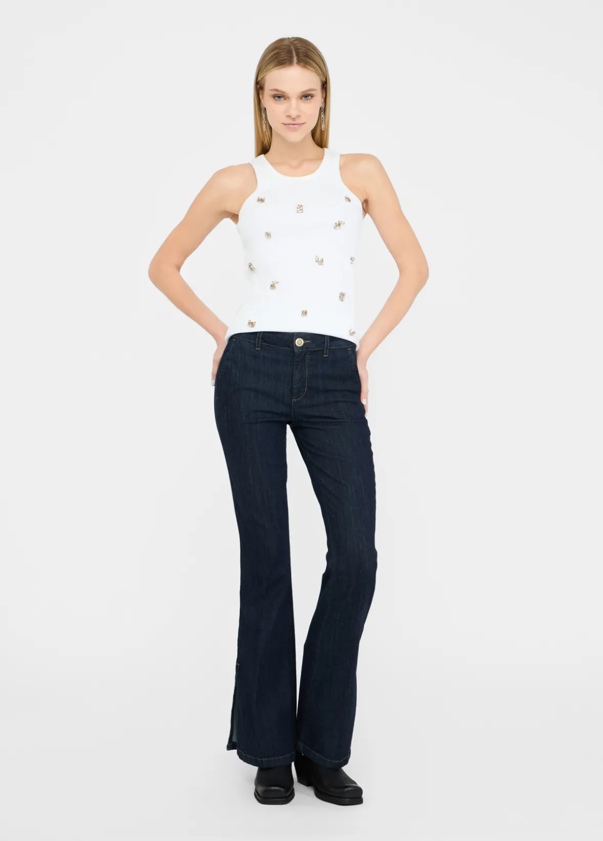 Jeans bootcut a vita alta