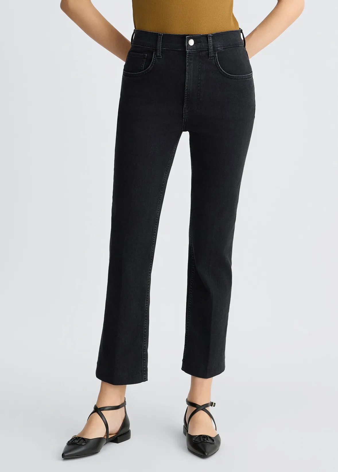 Jeans bootcut a vita alta