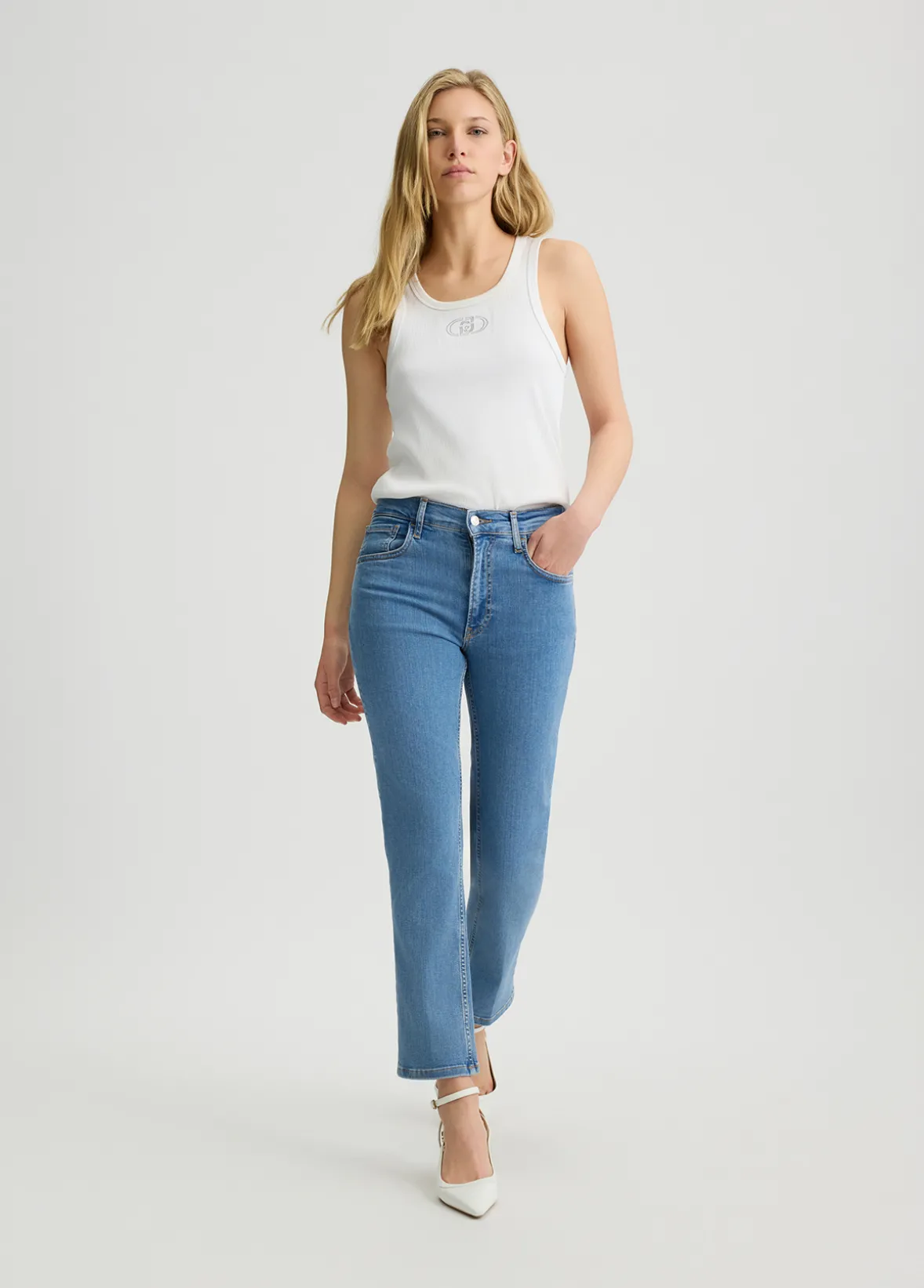 Jeans bootcut a vita alta