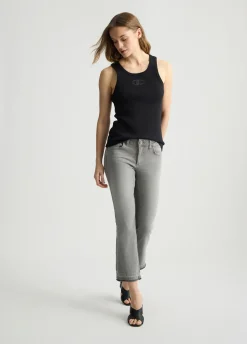 Jeans bootcut con orli sfrangiati