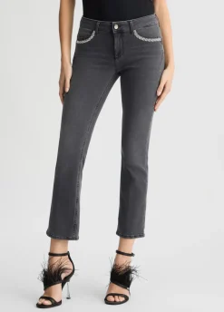 Jeans bootcut con strass