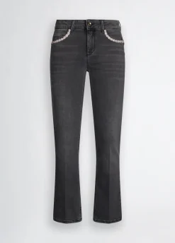 Jeans bootcut con strass