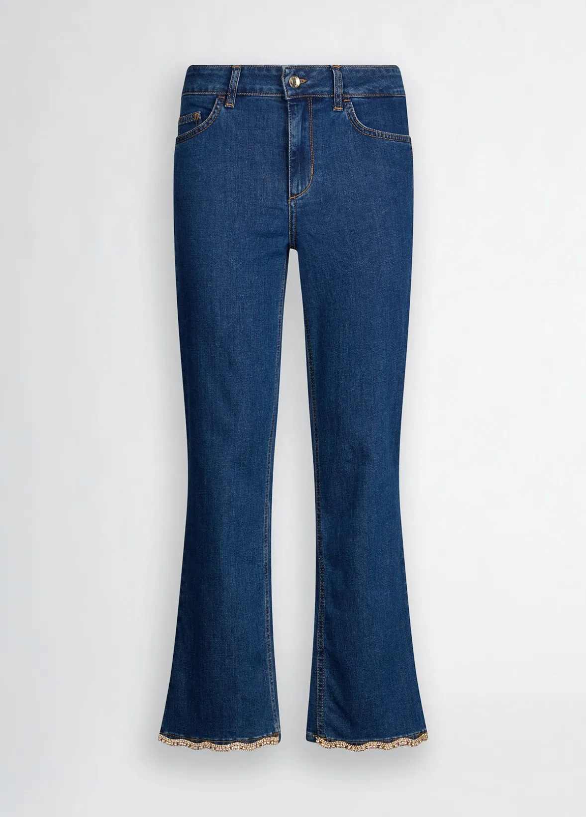 Jeans bootcut con strass