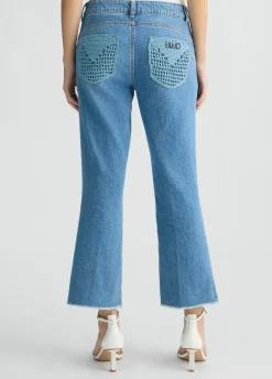 Jeans bootcut con tasche crochet