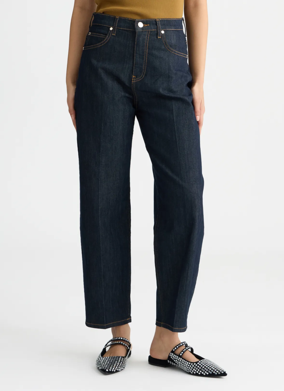 Jeans carrot fit a vita alta
