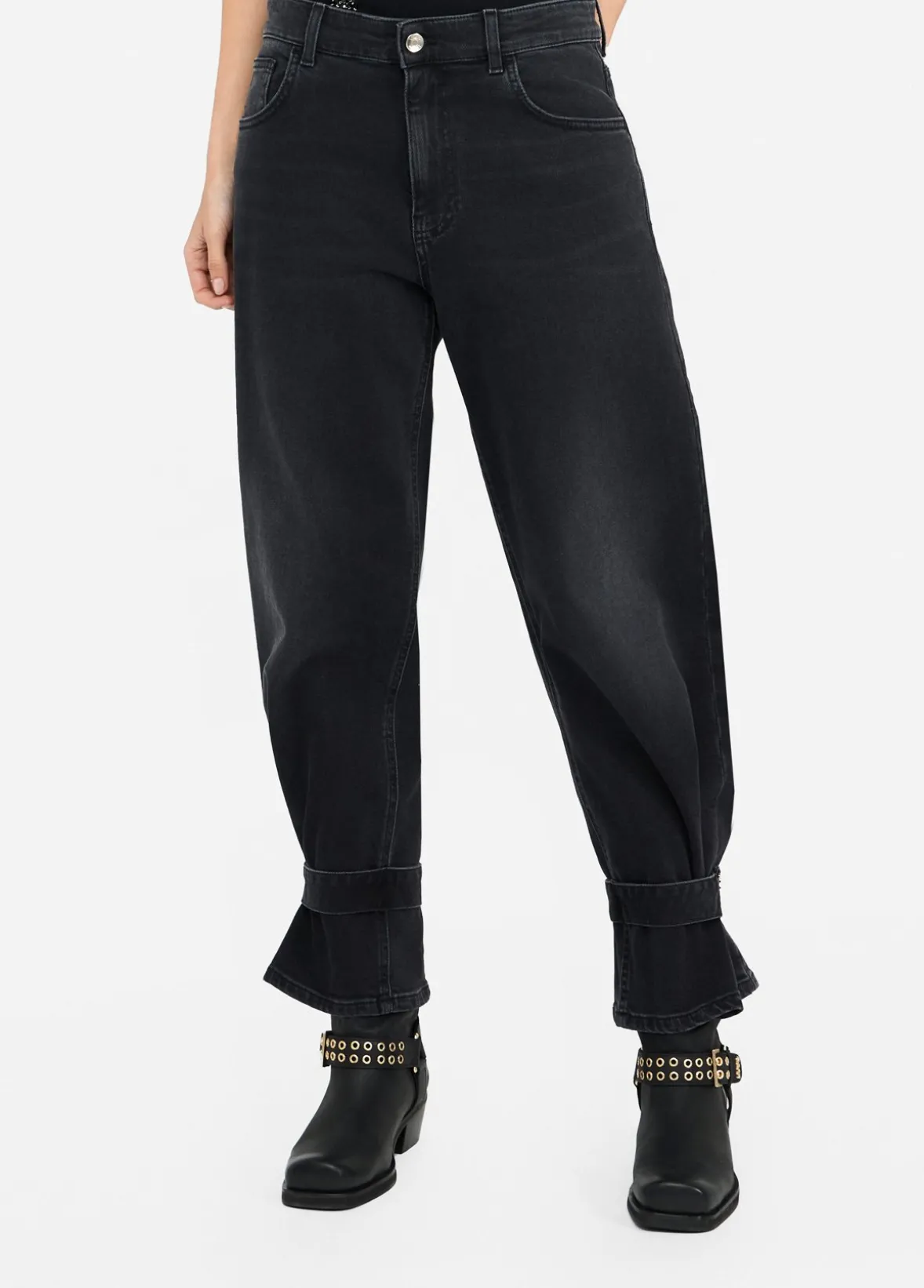 Jeans carrot fit a vita alta