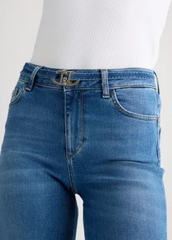Jeans cropped con risvolto
