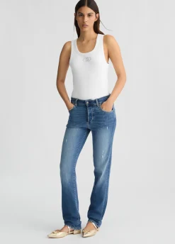 Jeans dritti a vita alta