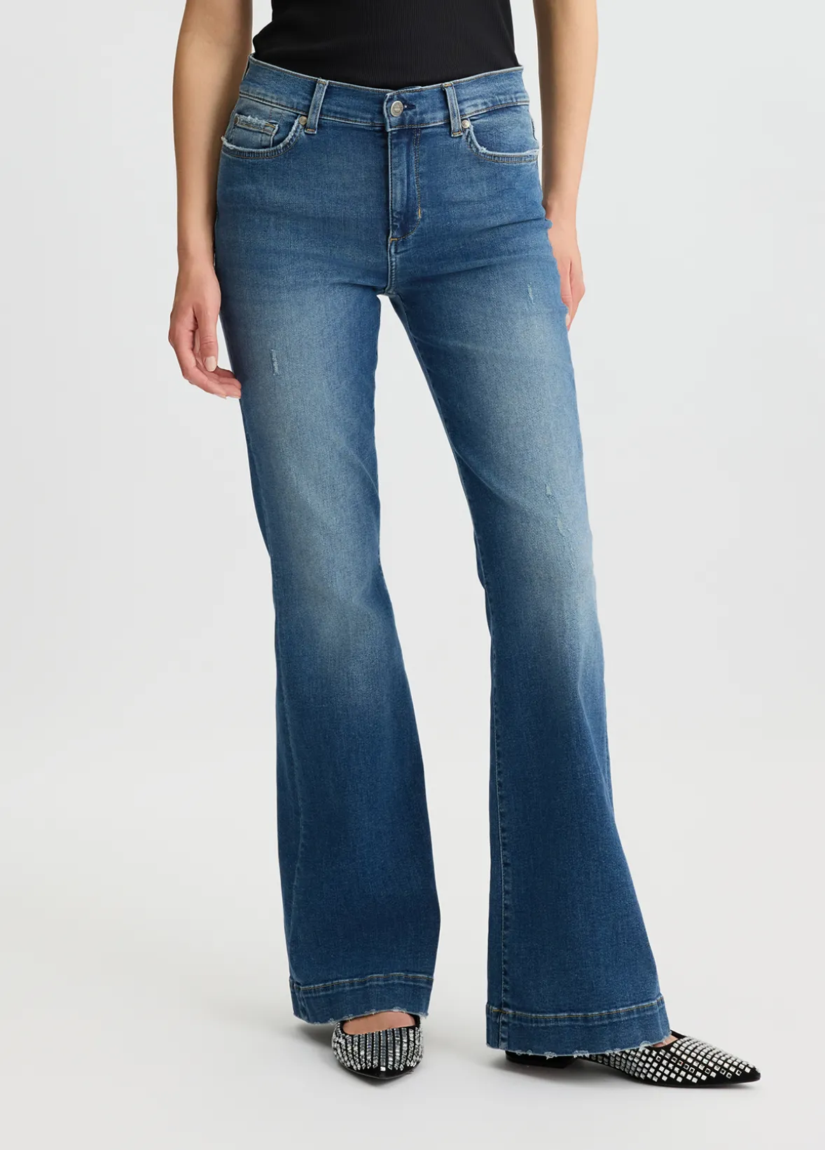 Jeans flare a vita alta