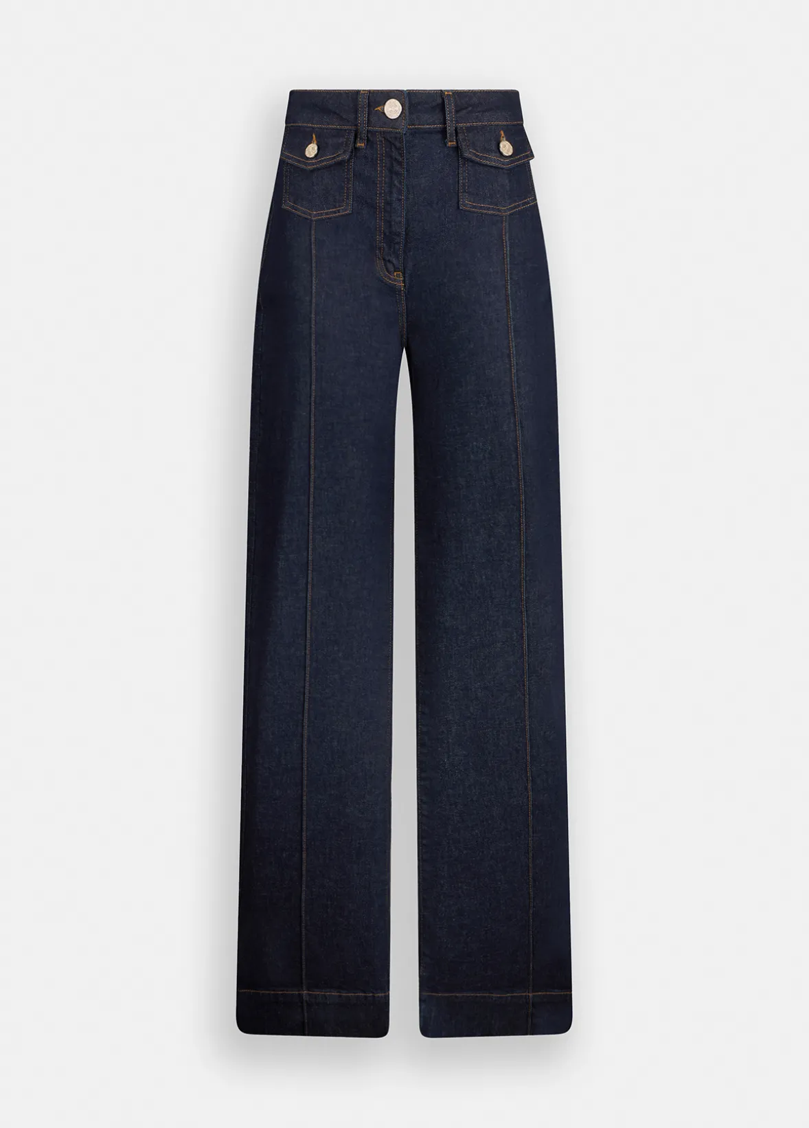 Jeans flare a vita alta con tasche