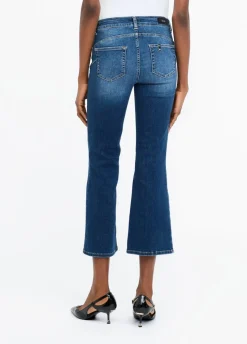 Jeans flare con bottoni gioiello