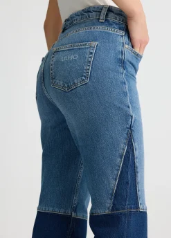 Jeans flare con patchwork
