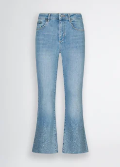 Jeans flare con strass