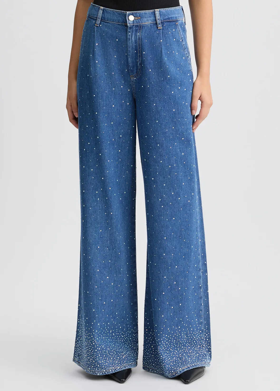 Jeans flare con strass