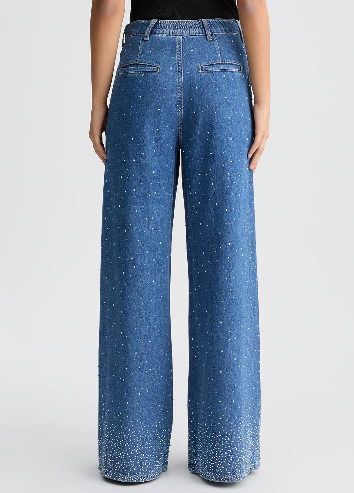 Jeans flare con strass