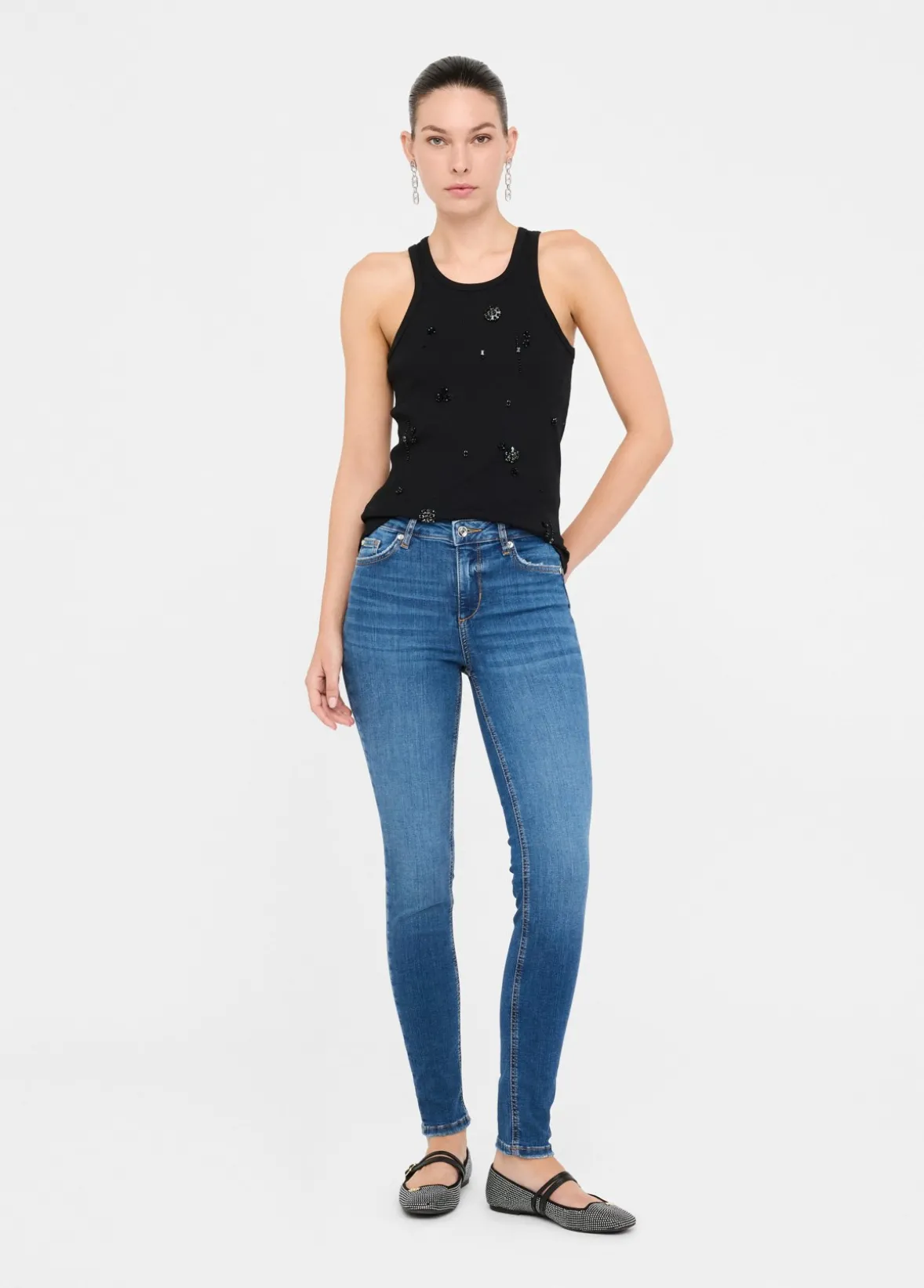 Jeans skinny a vita alta
