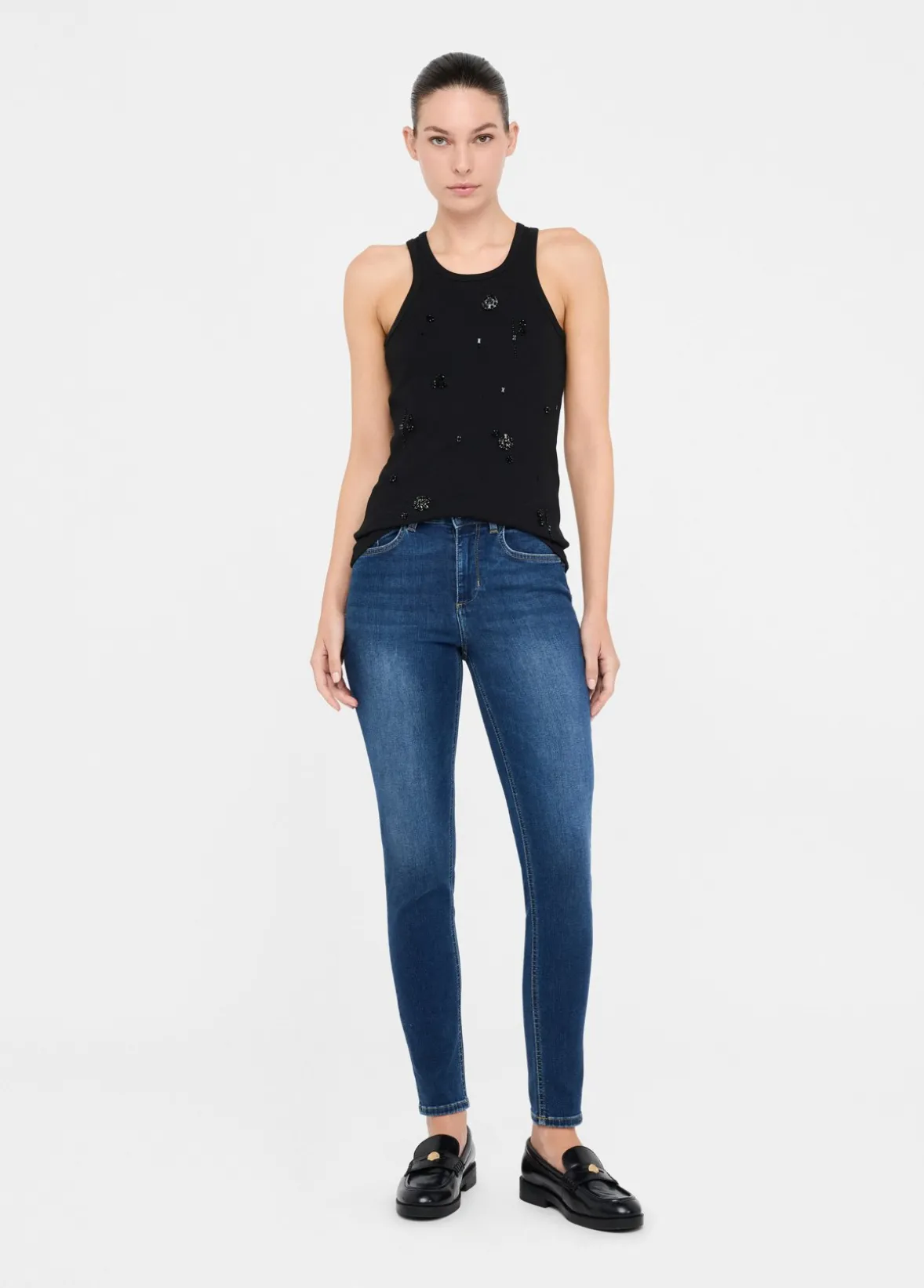 Jeans skinny a vita alta