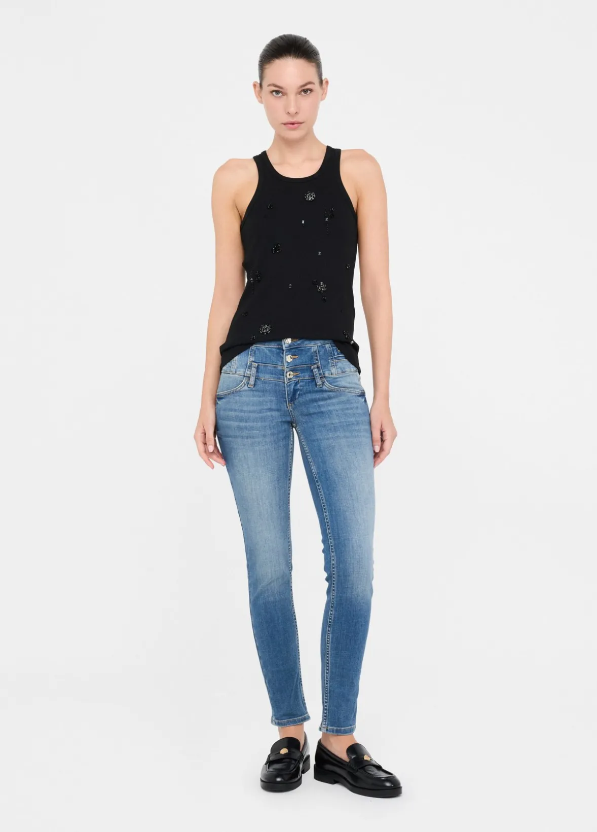 Jeans skinny a vita alta