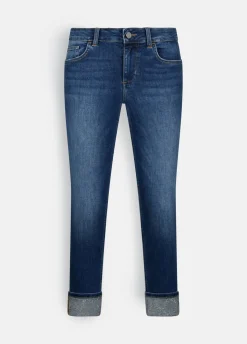 Jeans skinny con risvolto