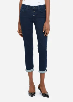 Jeans skinny con risvolto