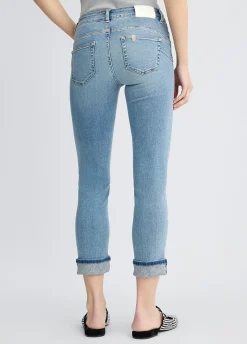 Jeans skinny con risvolto