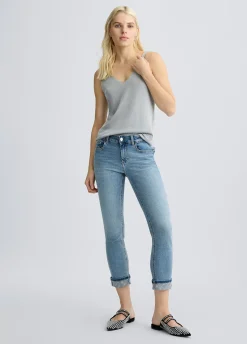 Jeans skinny con risvolto