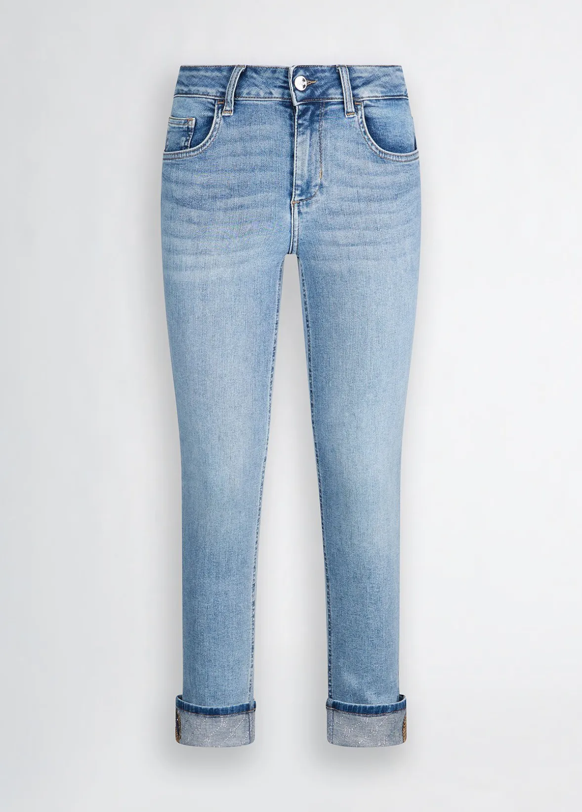Jeans skinny con risvolto