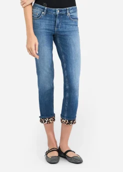 Jeans skinny con risvolto