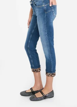Jeans skinny con risvolto