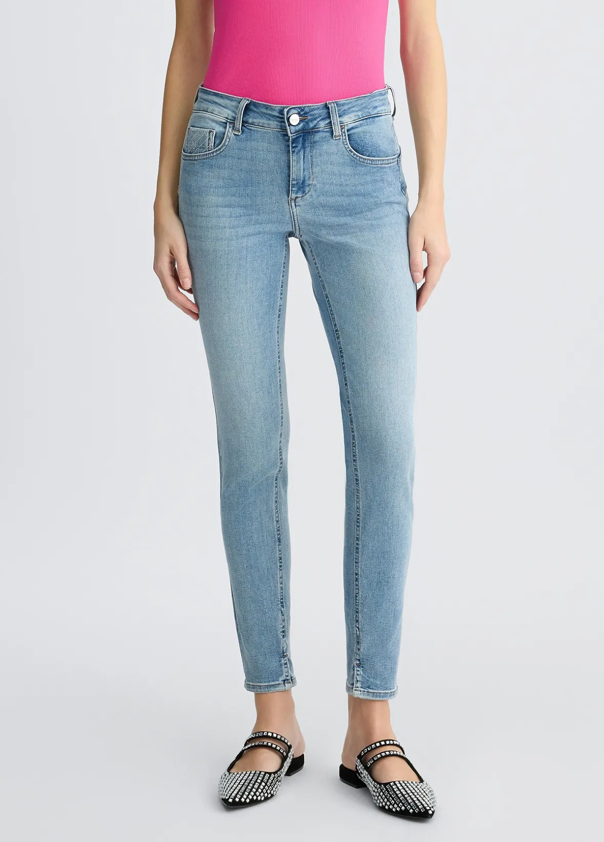 Jeans skinny con spacchetti